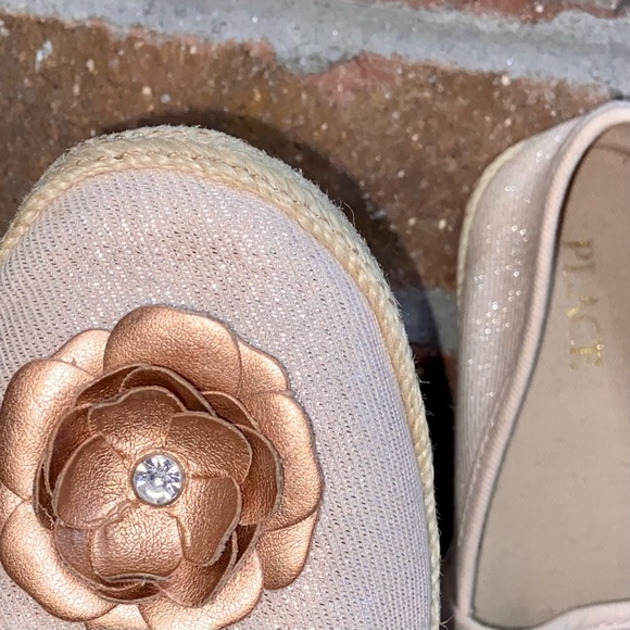 Blush Pink Glittery Slip On Flats- 10 - Picture 7 of 7